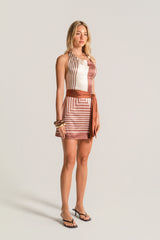 Leni Chocolate Halter Mini Dress