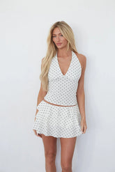 Gracie Polka Dot Ruffle Mini Skort