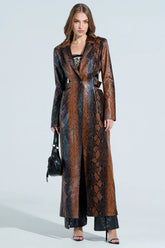 More Life Cutout Faux Leather Trench