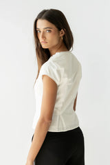 Rumi Button Front Blouse In White