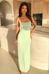 Nadine Lace-Up Back Maxi Dress - Sage