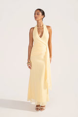 Givelle Maxi V-Neck Halter Dress