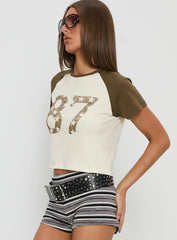 87 Classic Graphic Top White / Green