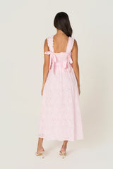 Kleo Pink Emroidered Maxi Dress